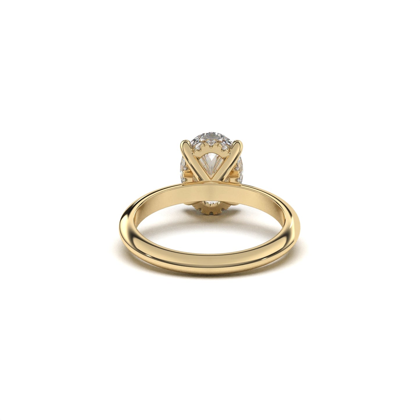 oval solitaire ring hidden halo