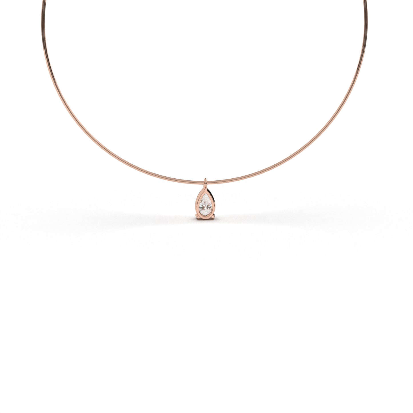 Pear circle necklace