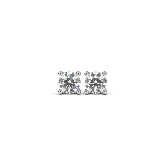 Solitaire round earrings