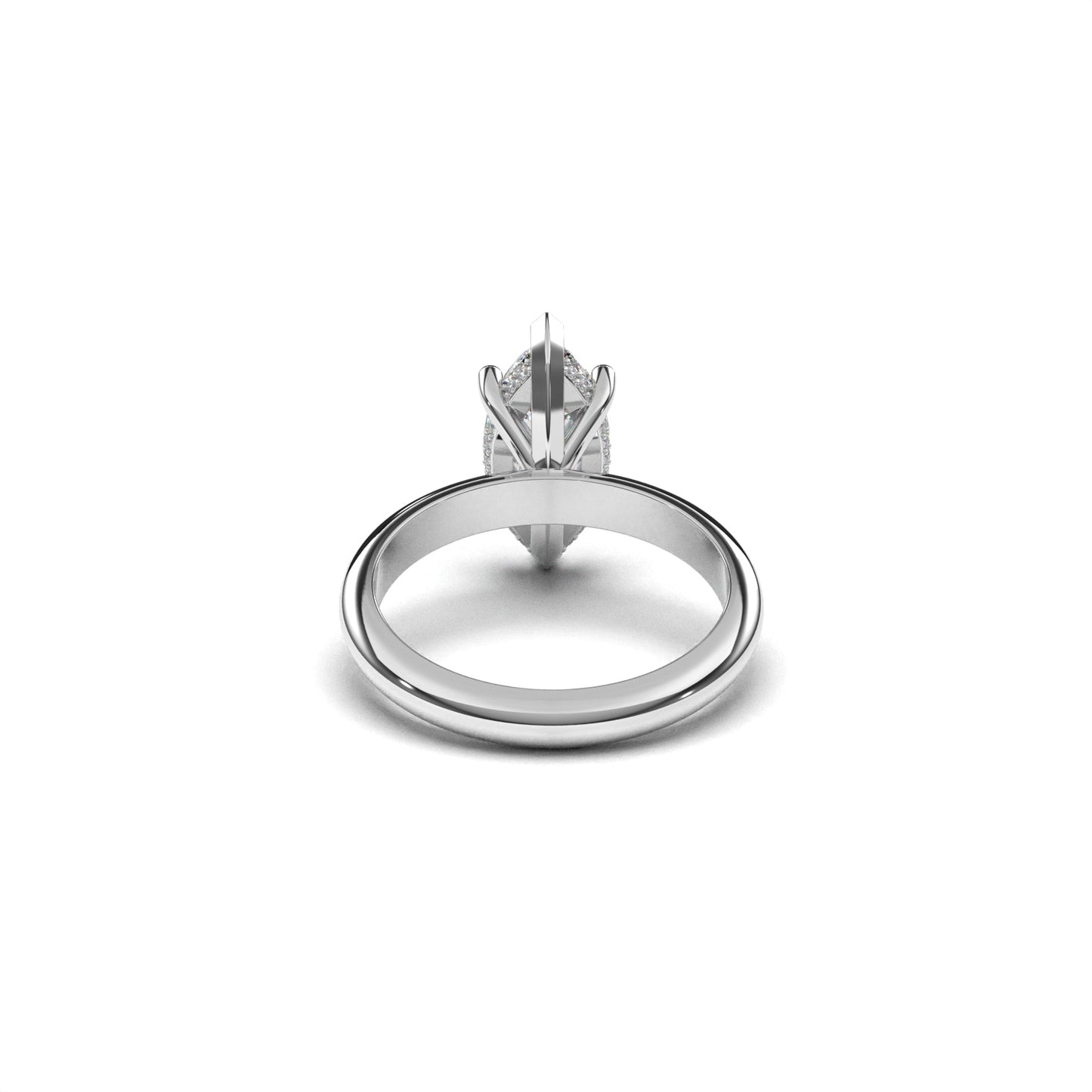 Marquis solitaire ring hidden halo
