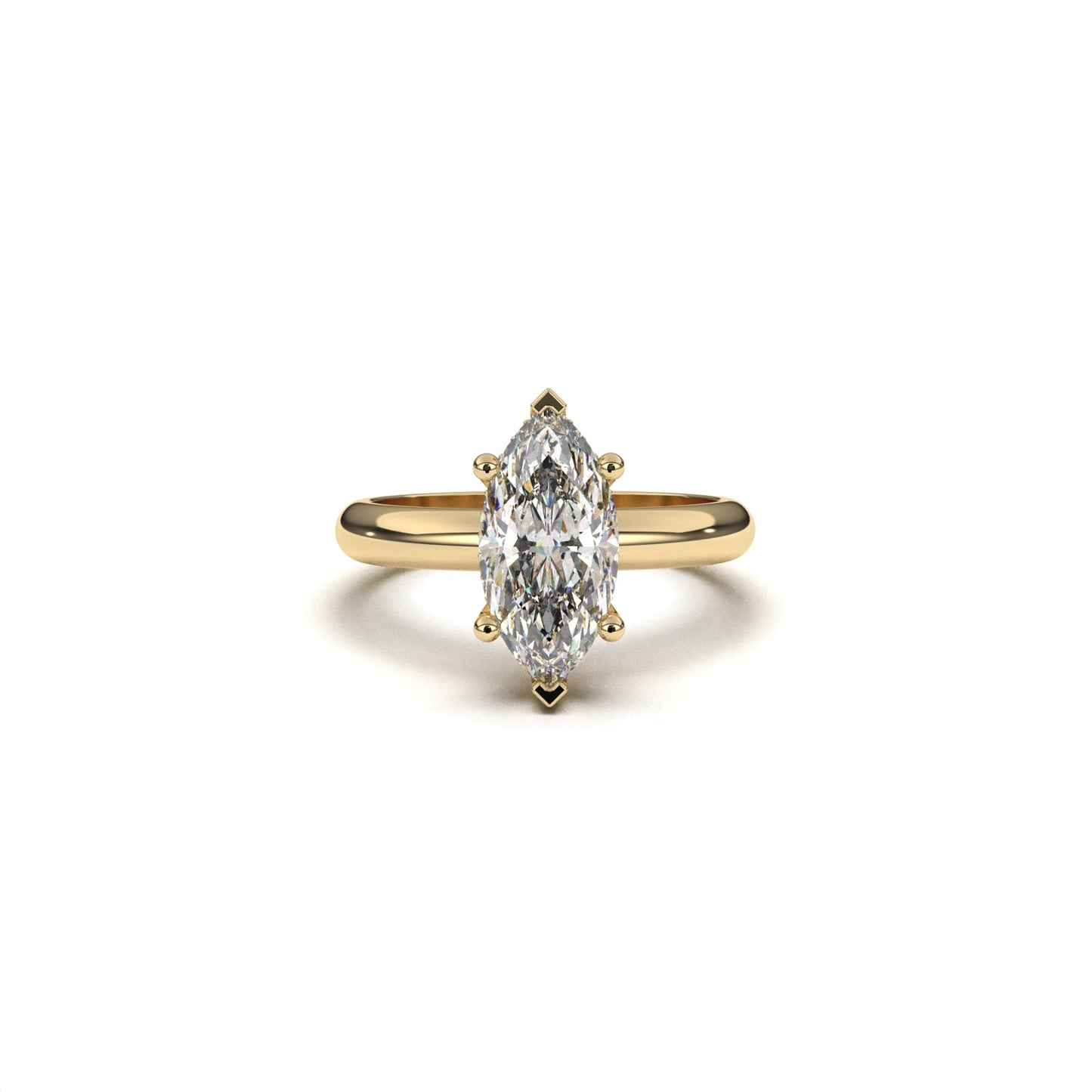 Marquis solitaire ring hidden halo