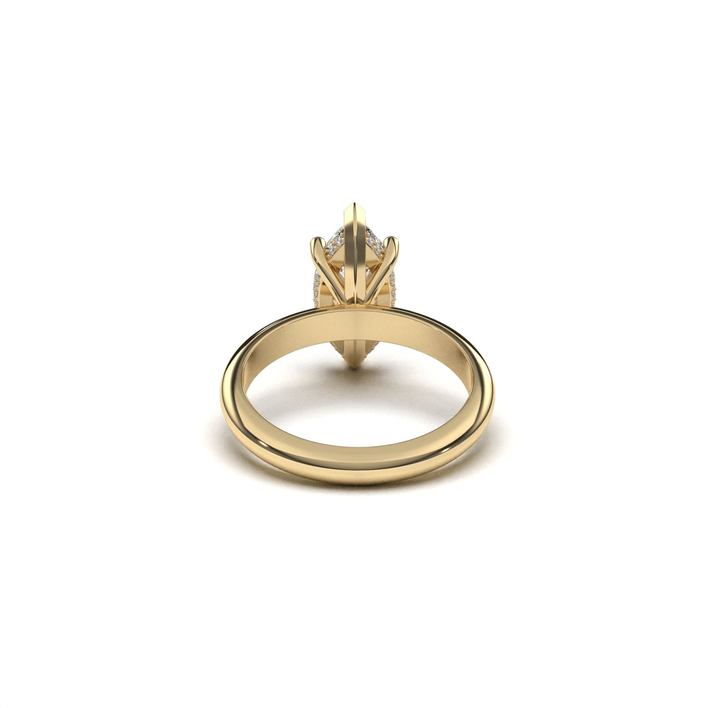 Marquis solitaire ring hidden halo