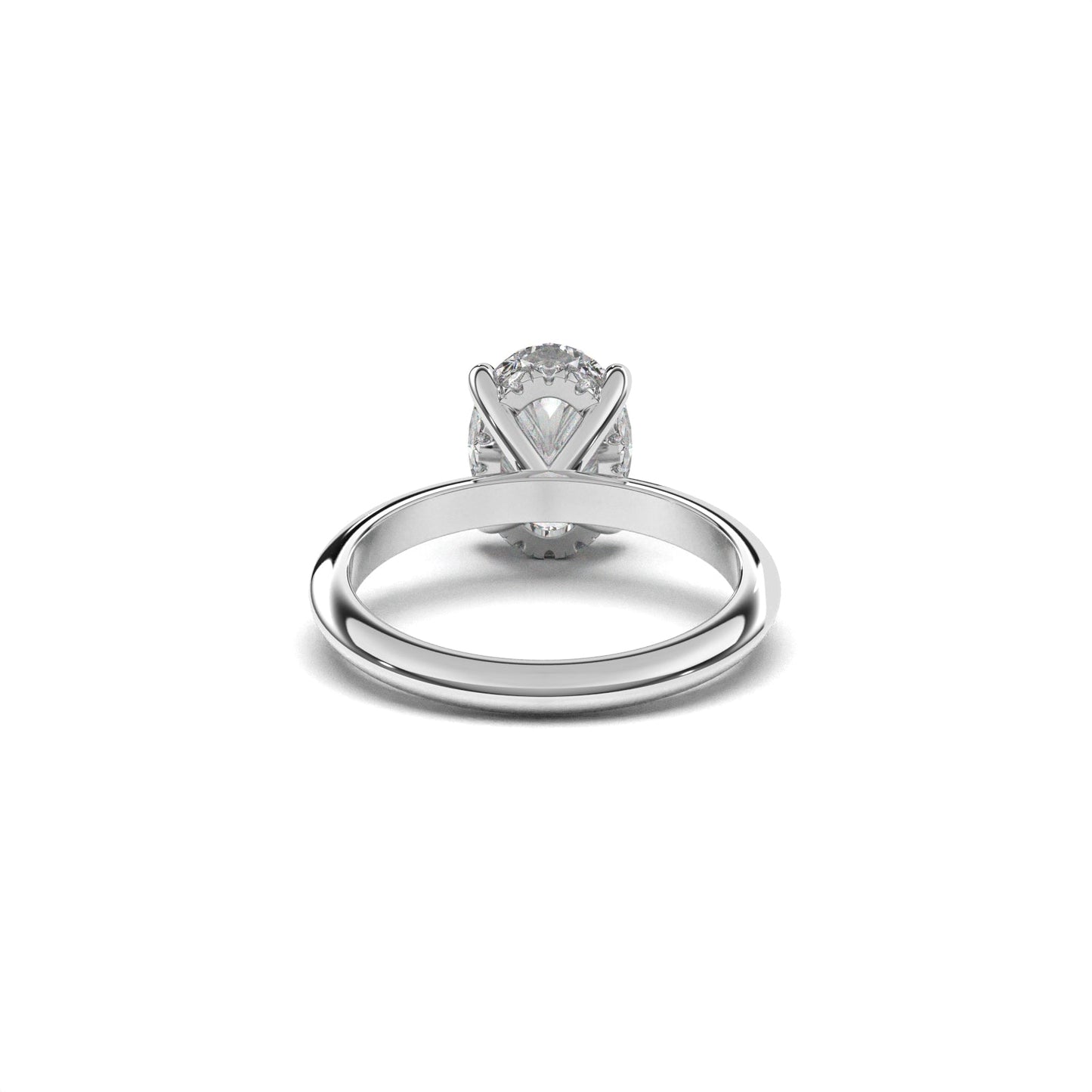 oval solitaire ring hidden halo