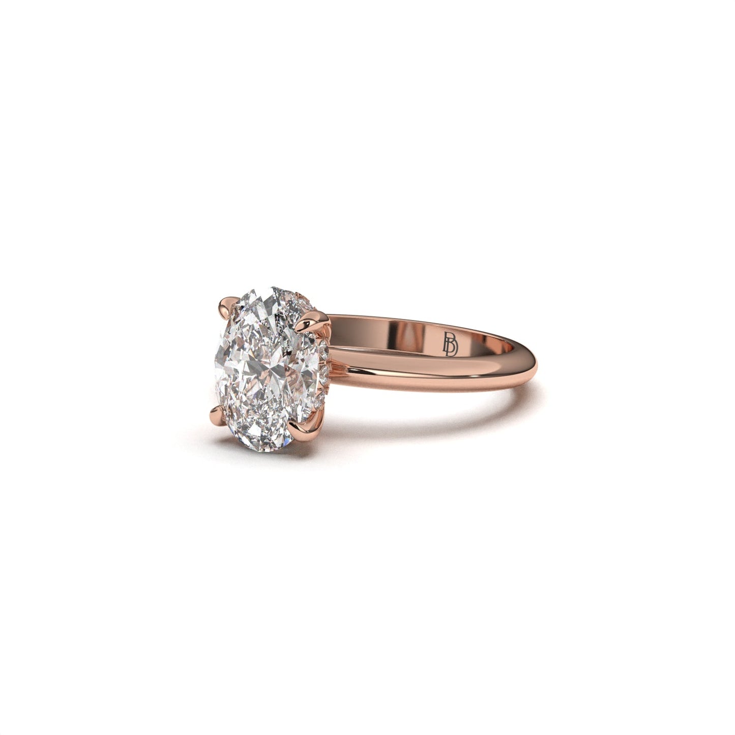 oval solitaire ring hidden halo