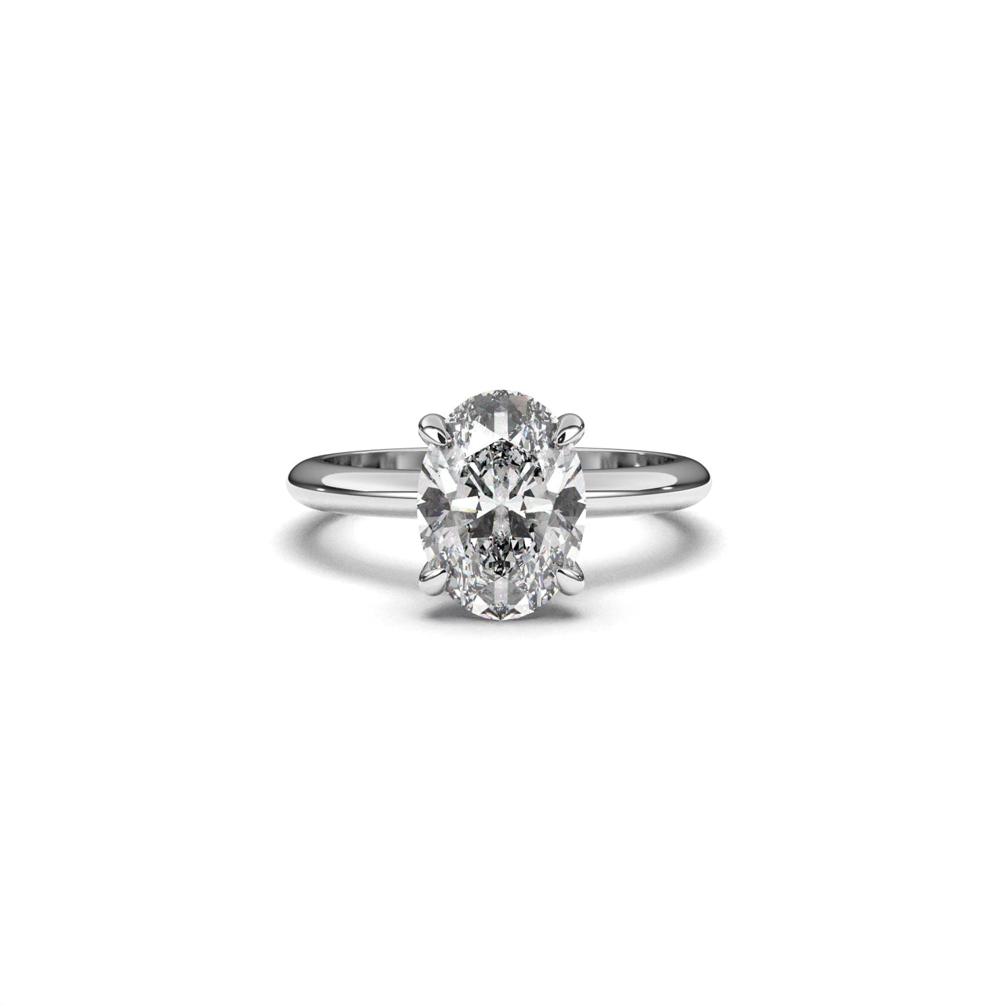 oval solitaire ring hidden halo