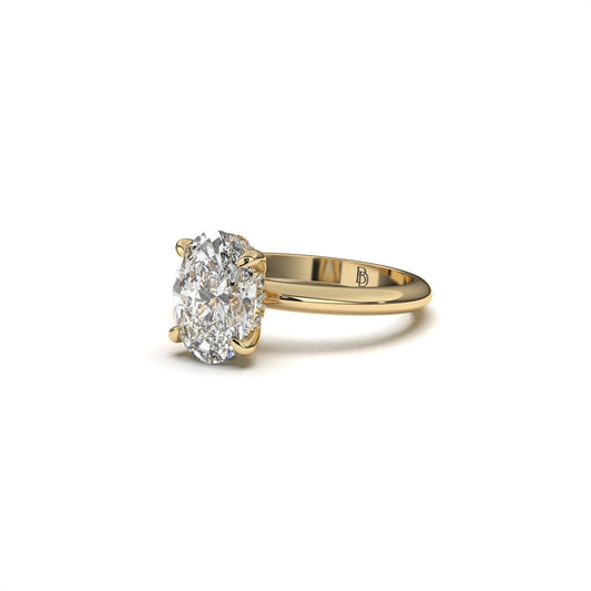 oval solitaire ring hidden halo