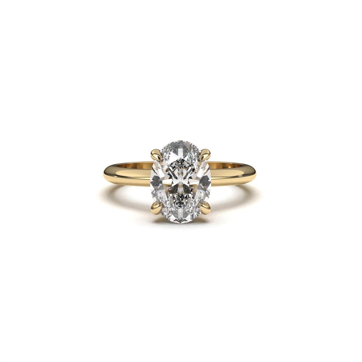 oval solitaire ring hidden halo