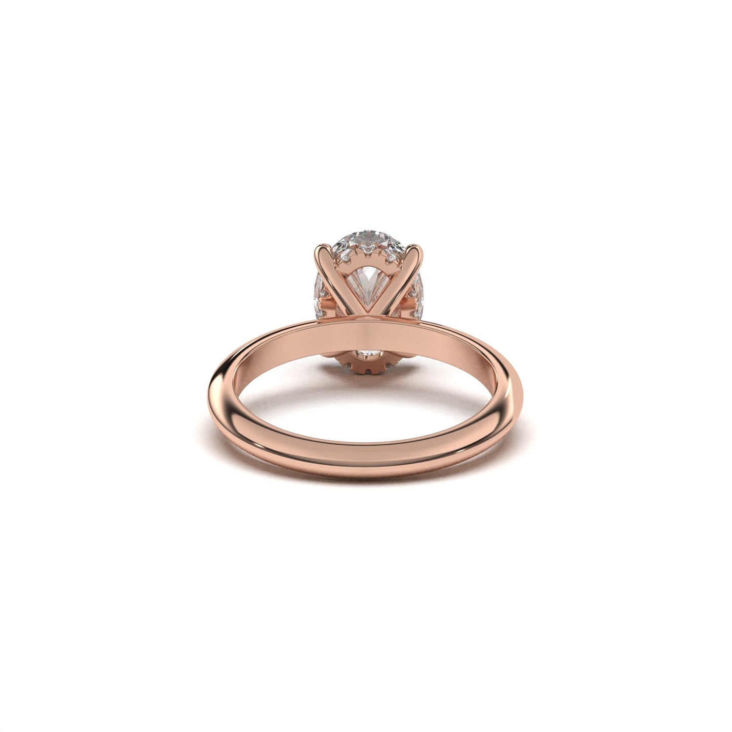 oval solitaire ring hidden halo