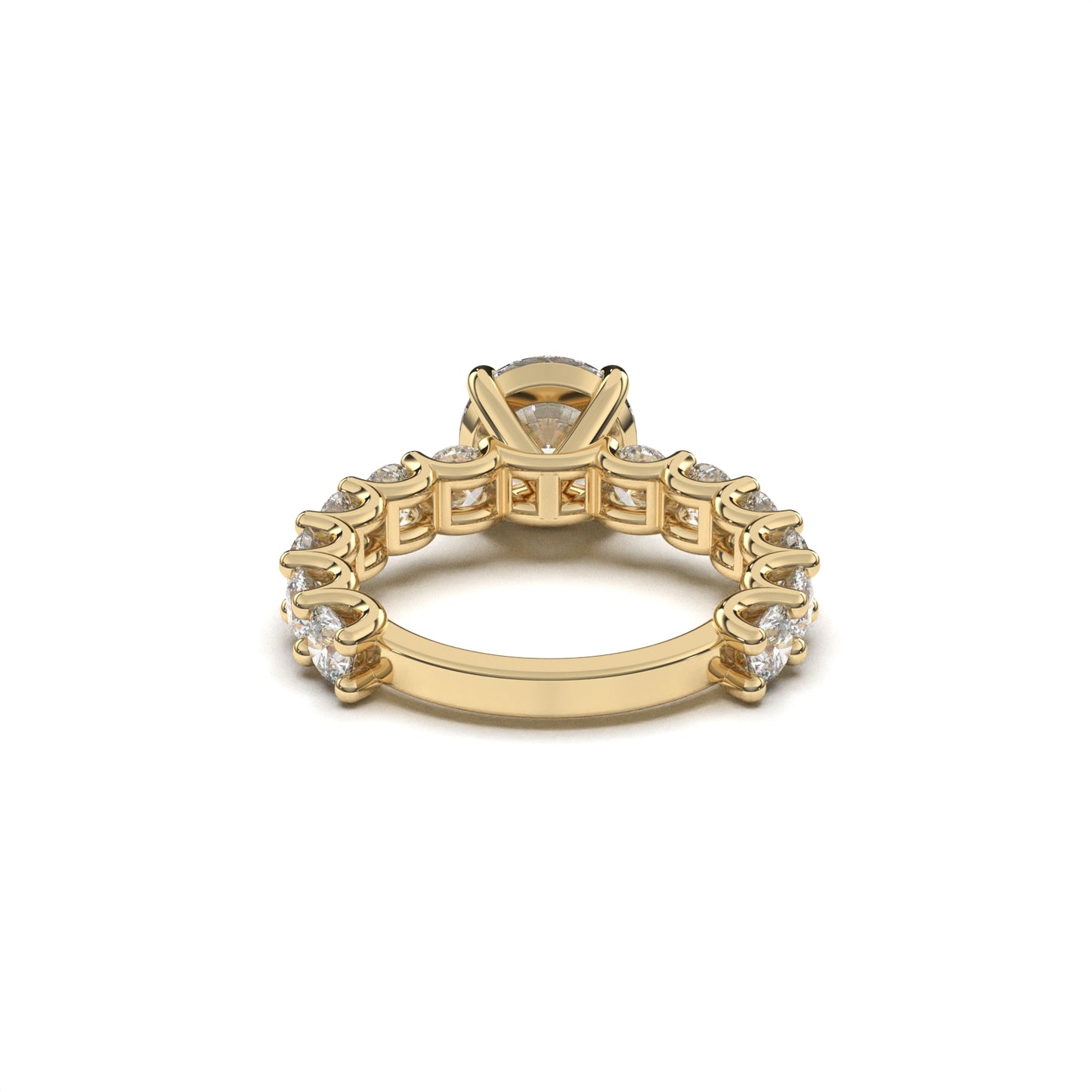 Round & U side stones Ring