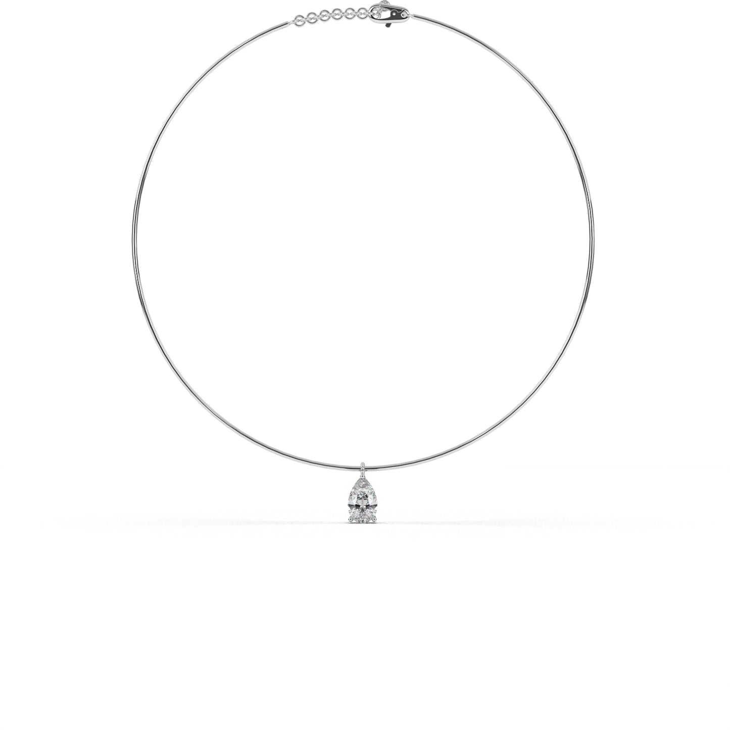 Pear circle necklace