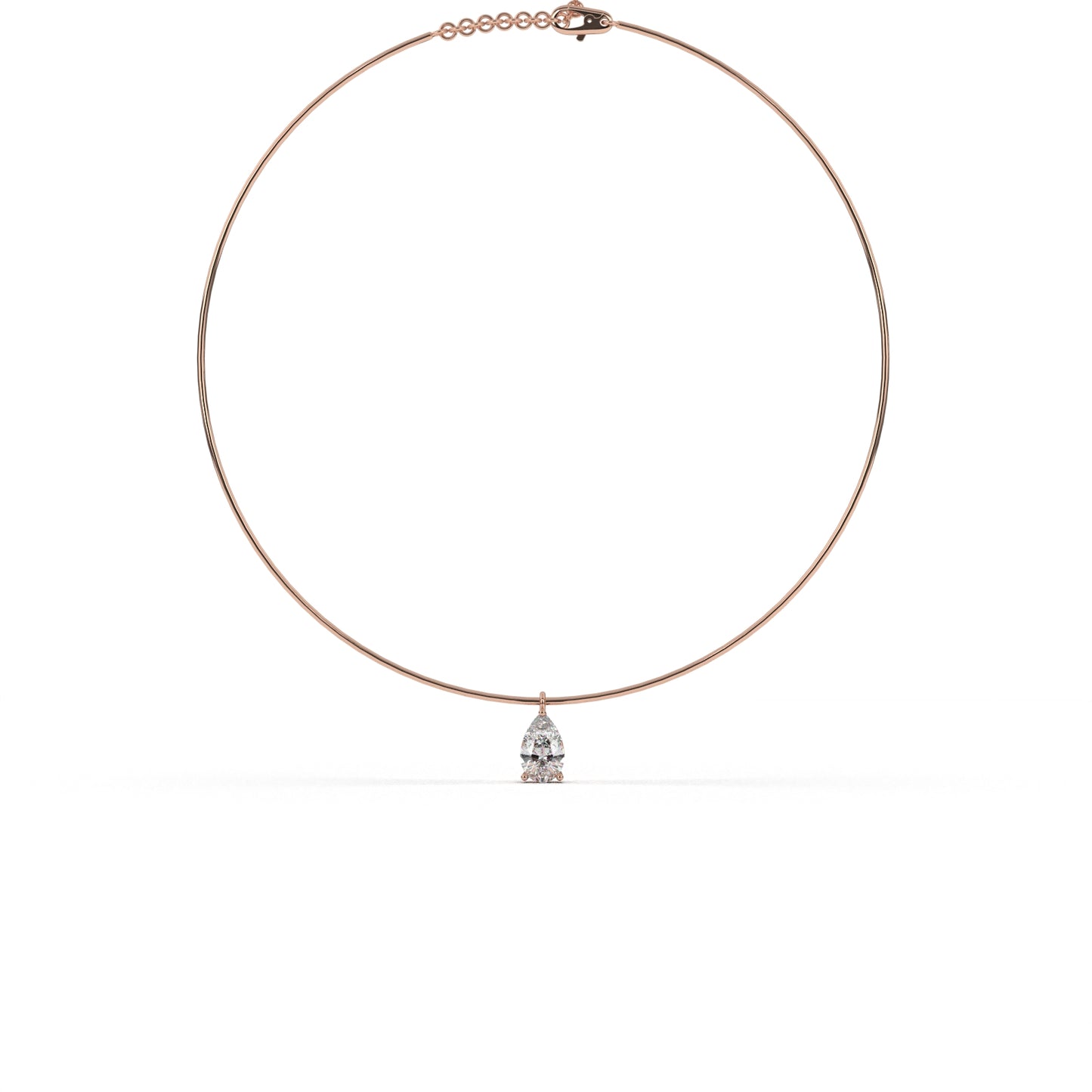 Pear circle necklace