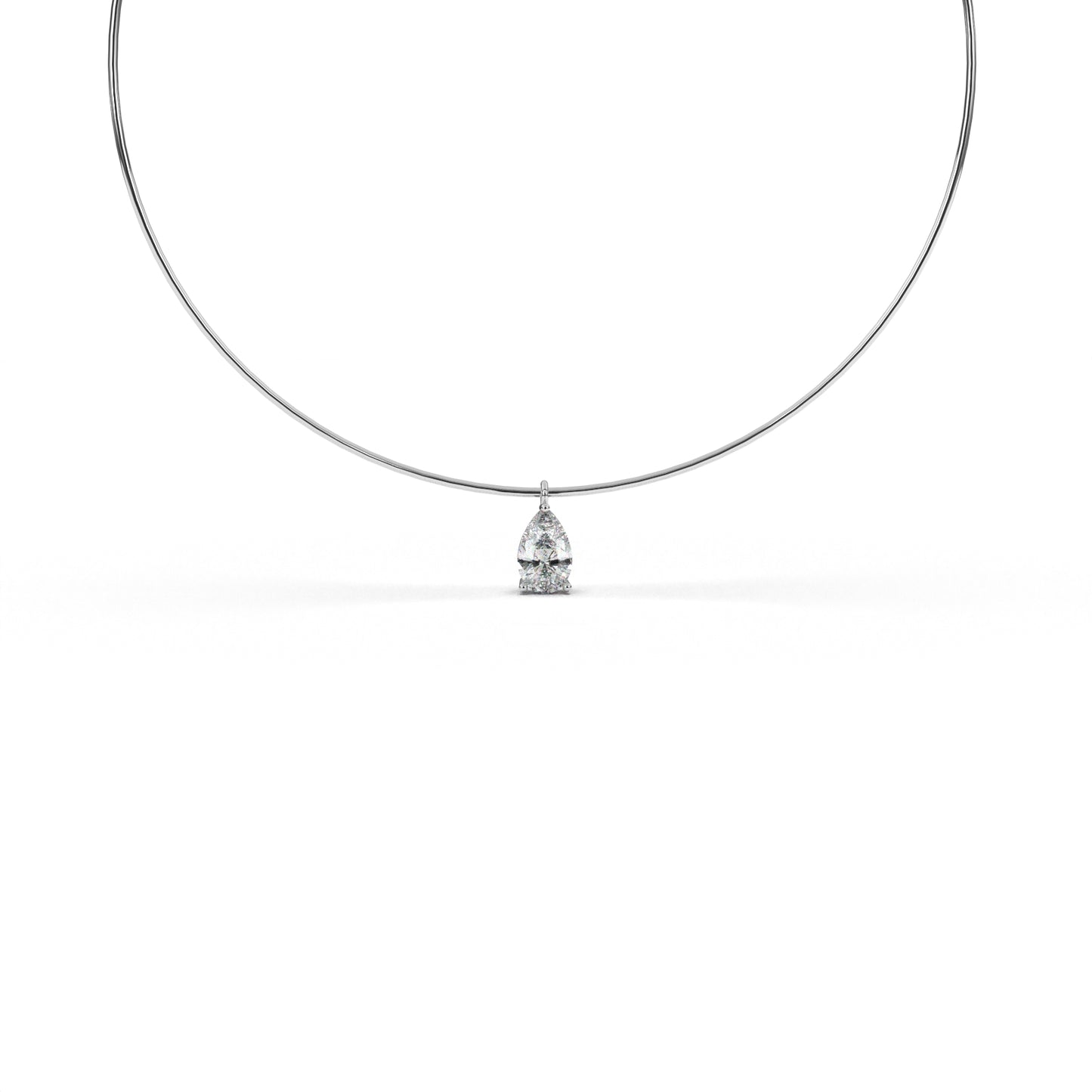 Pear circle necklace