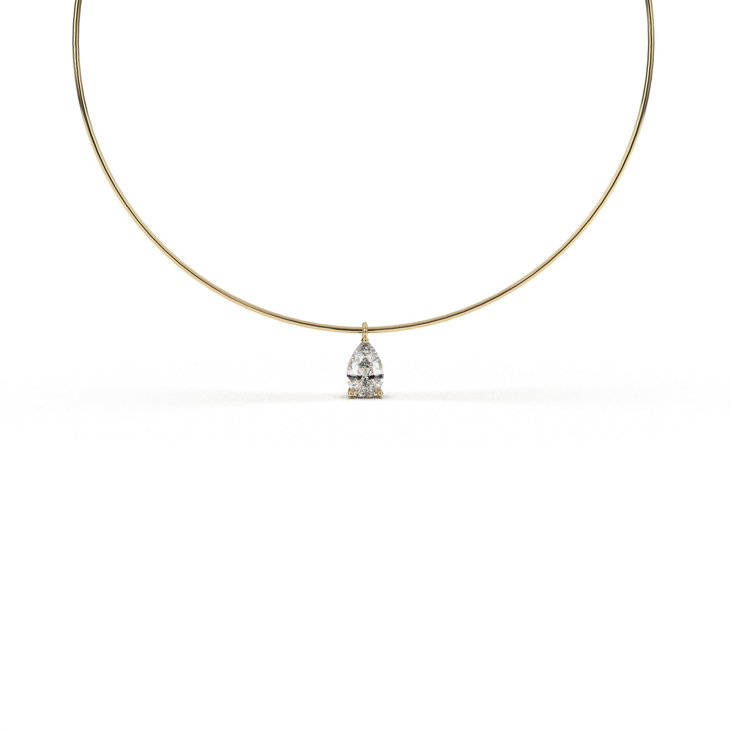 Pear circle necklace