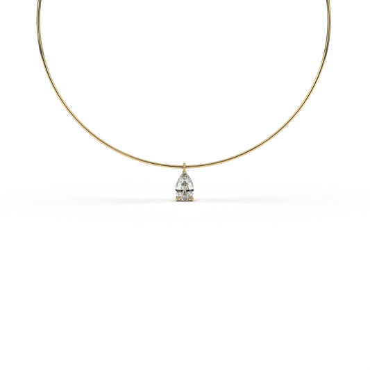 Pear circle necklace