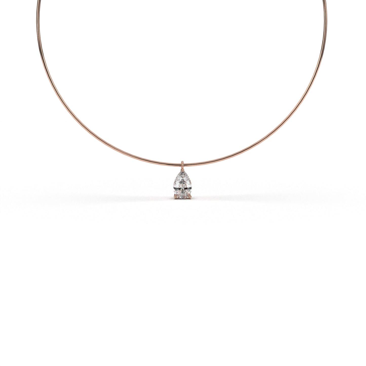 Pear circle necklace