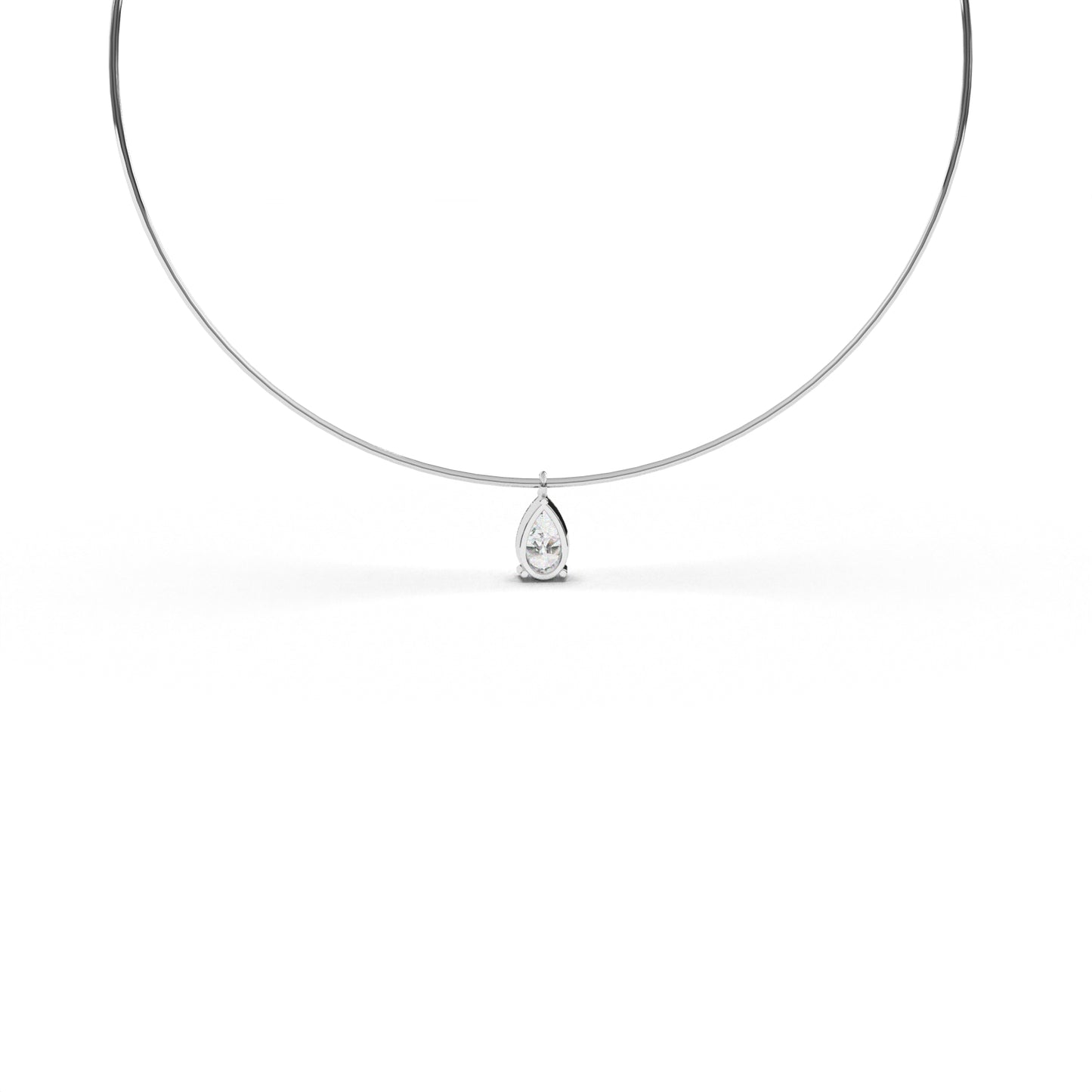 Pear circle necklace