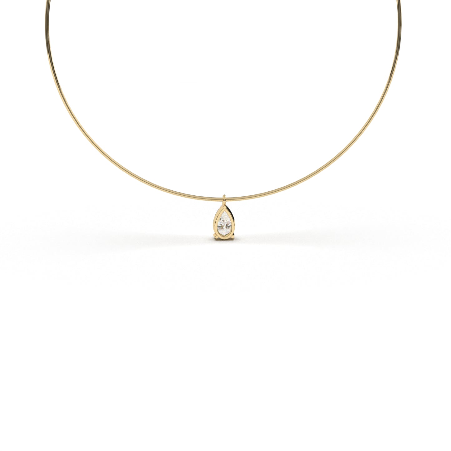 Pear circle necklace