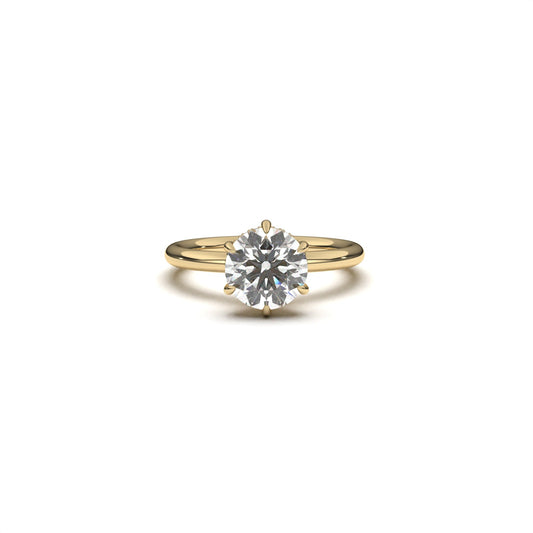 Round solitaire ring hidden halo