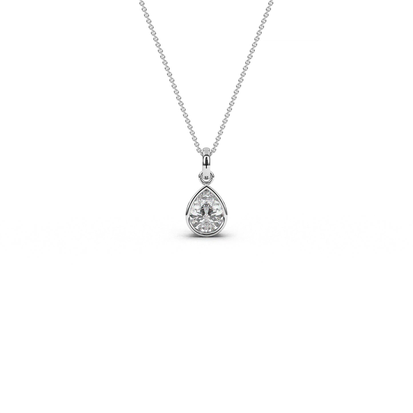 Bezel pear necklace