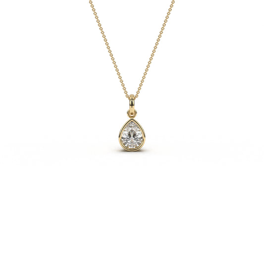 Bezel pear necklace