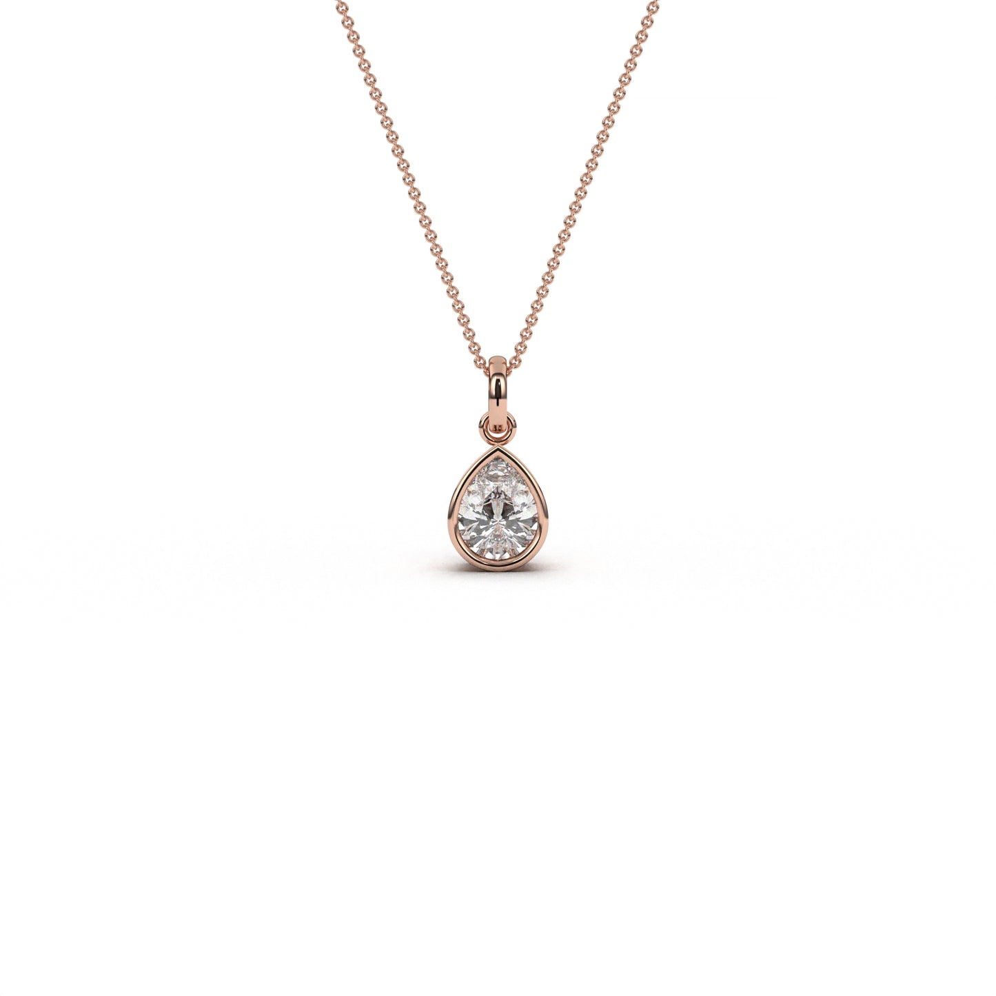 Bezel pear necklace