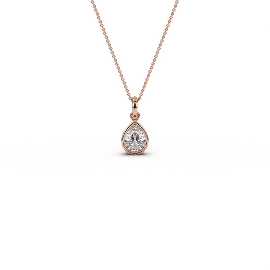 Bezel pear necklace