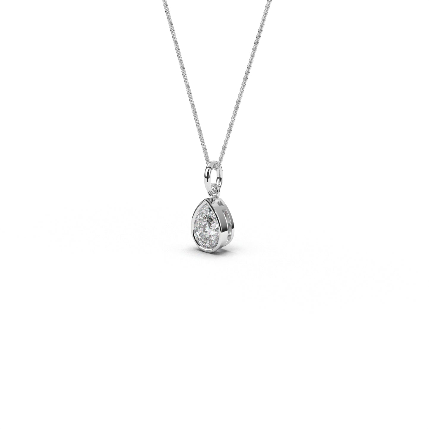 Bezel pear necklace