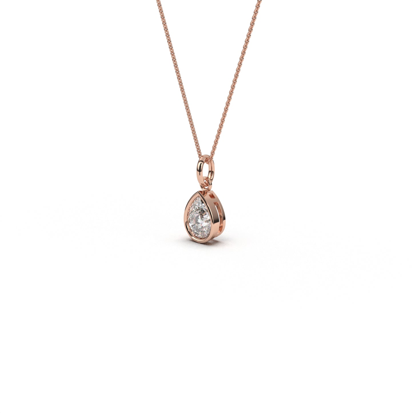 Bezel pear necklace