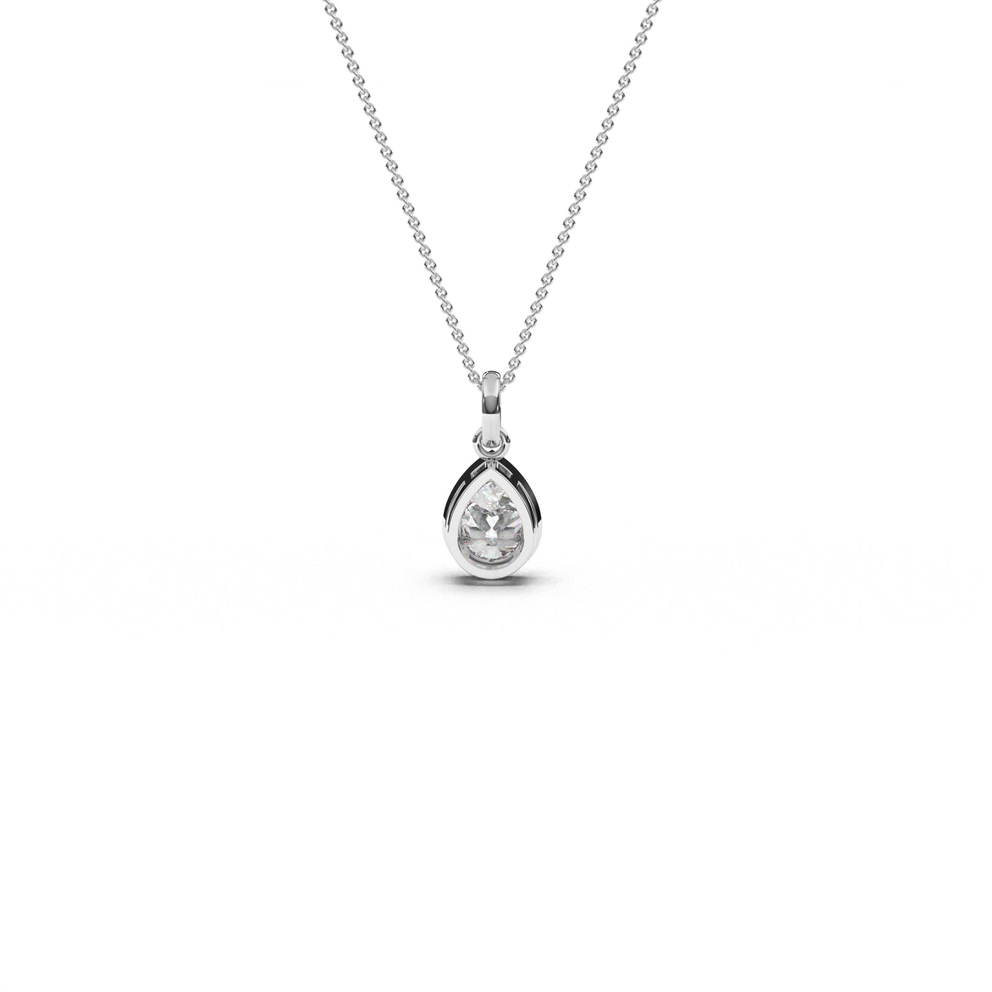 Bezel pear necklace