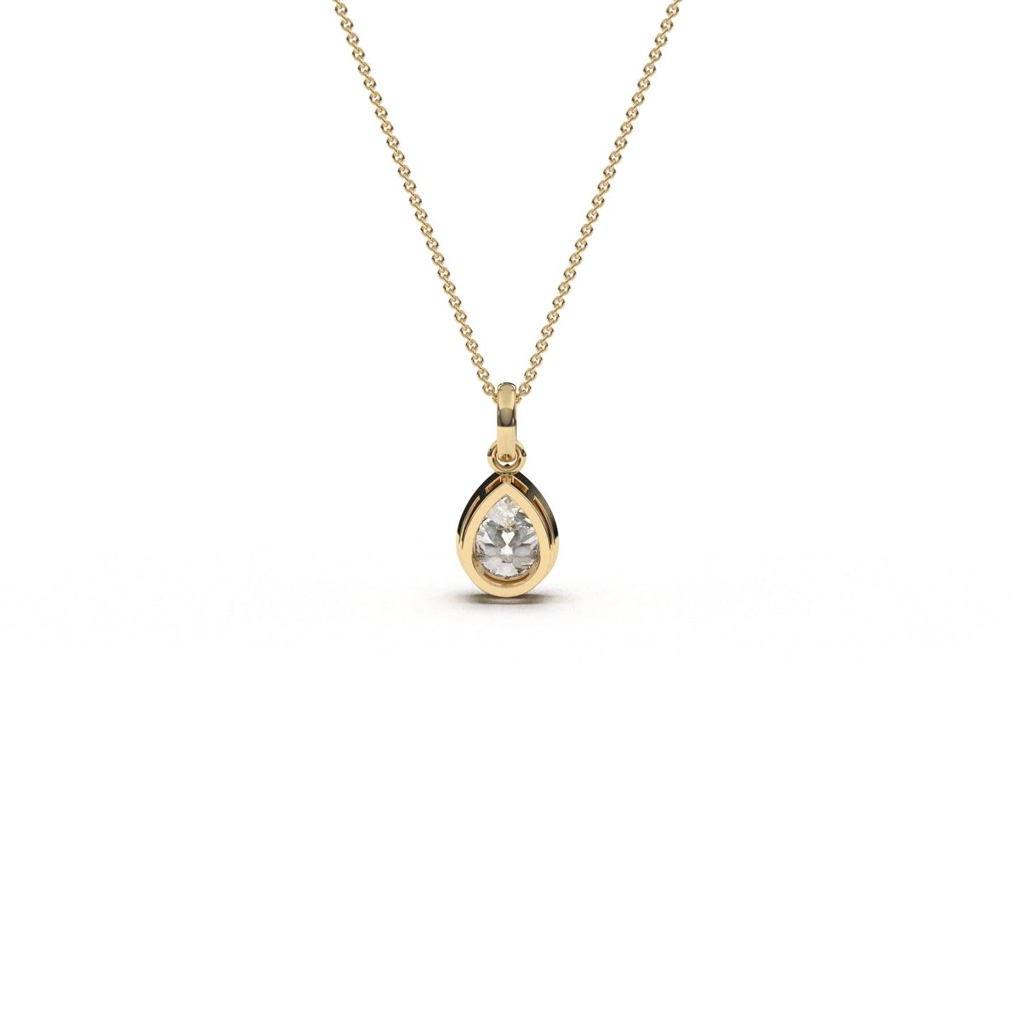 Bezel pear necklace