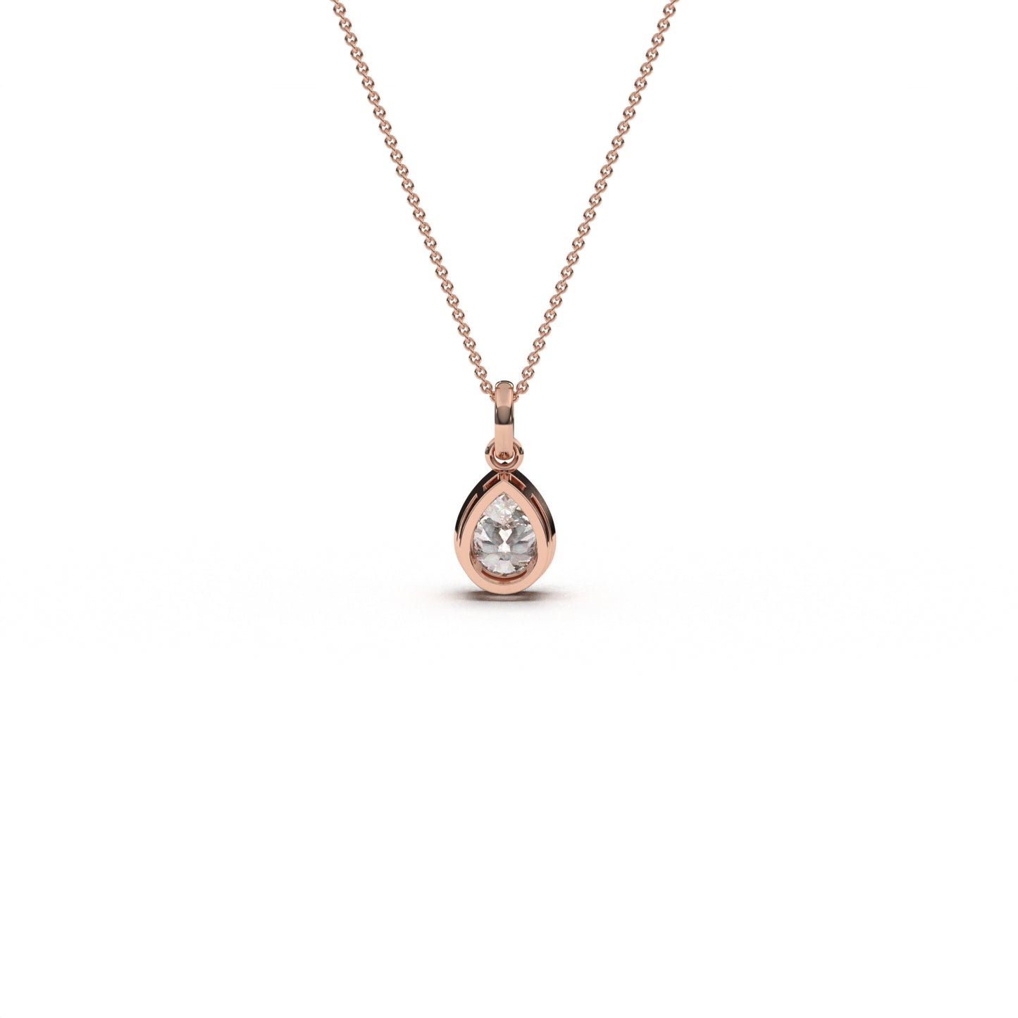 Bezel pear necklace