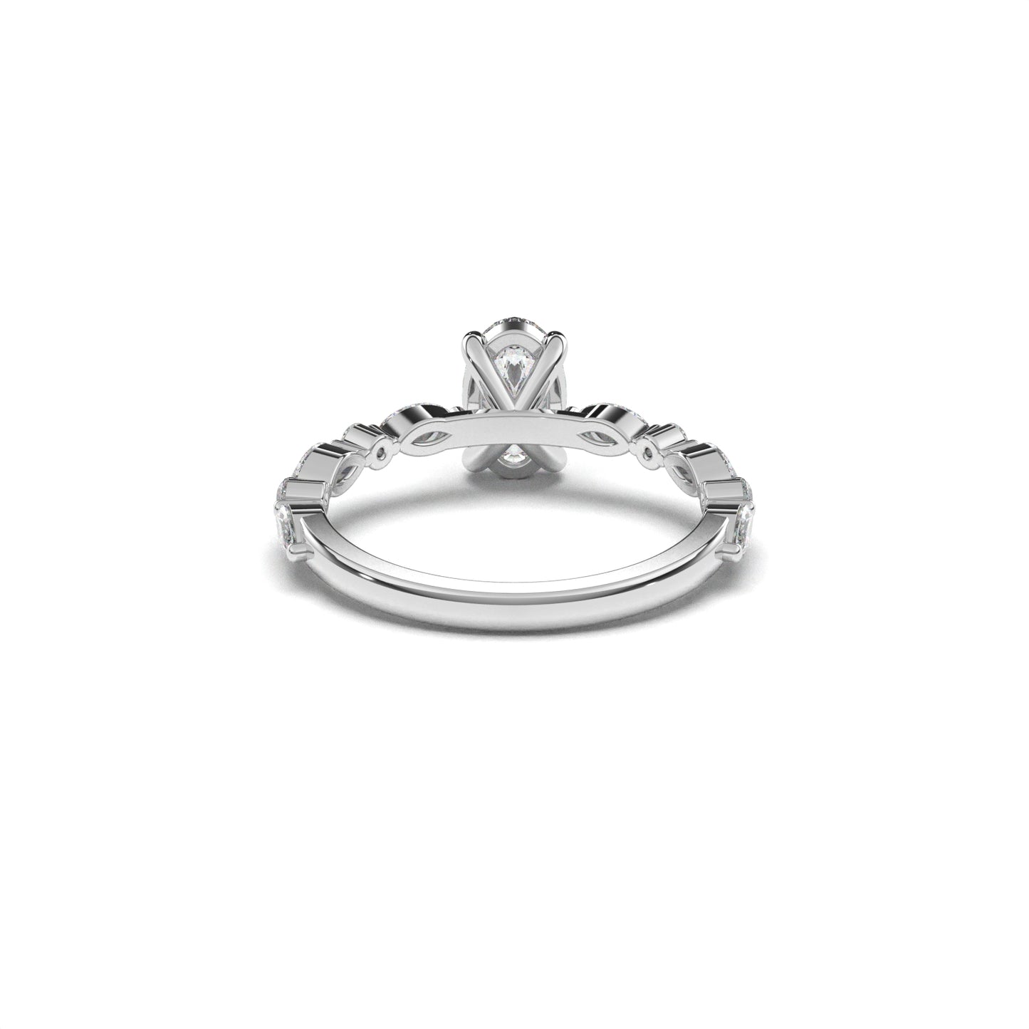 Oval Ring set Marquises& Rounded diamonds