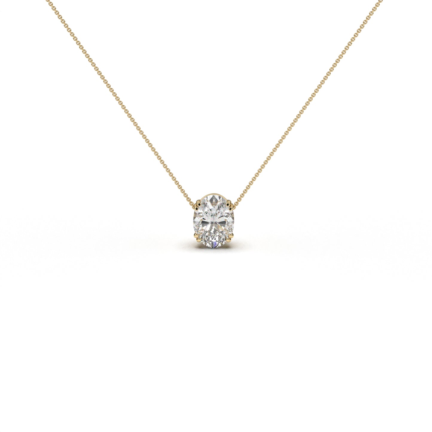 Oval Solitaire Necklace