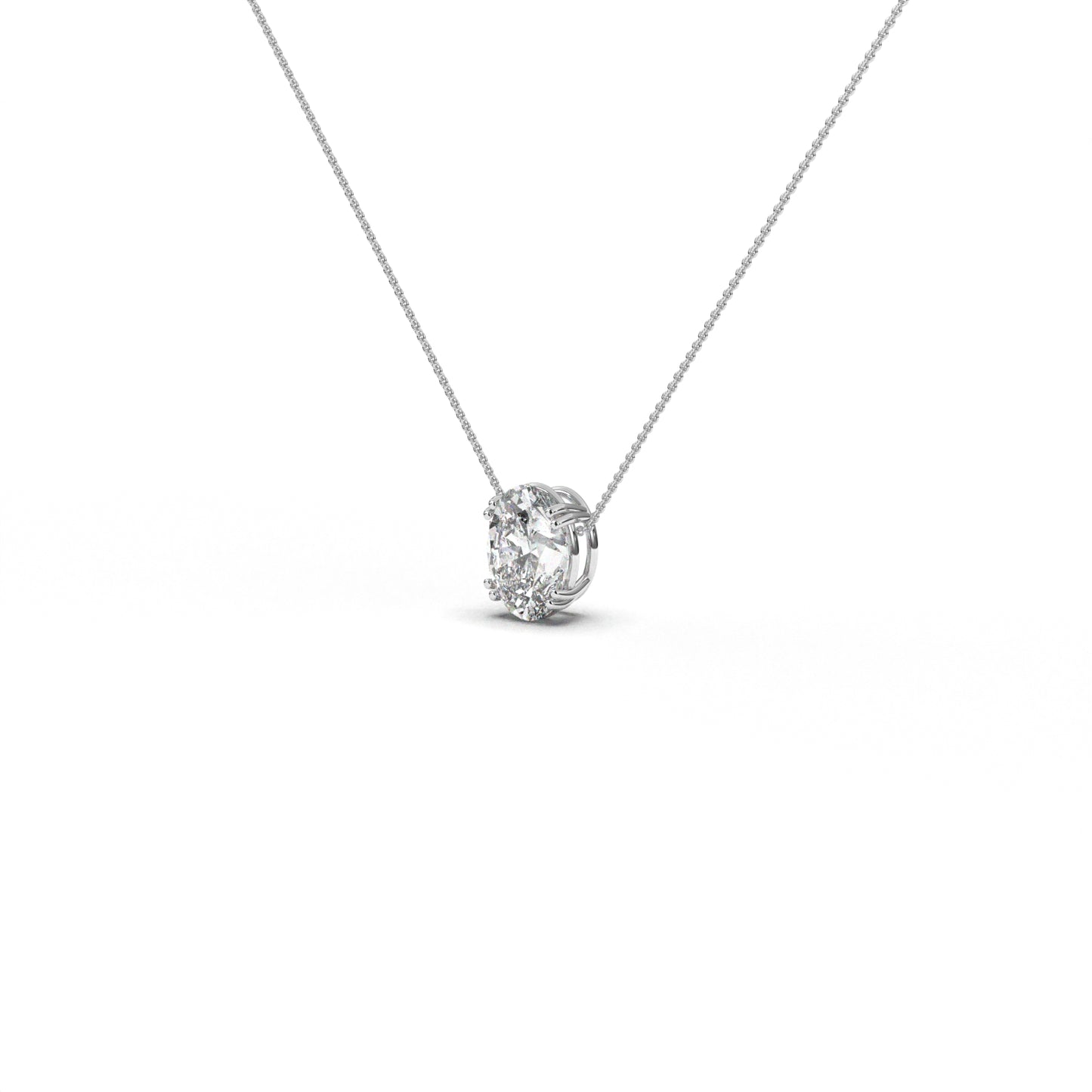 Oval Solitaire Necklace