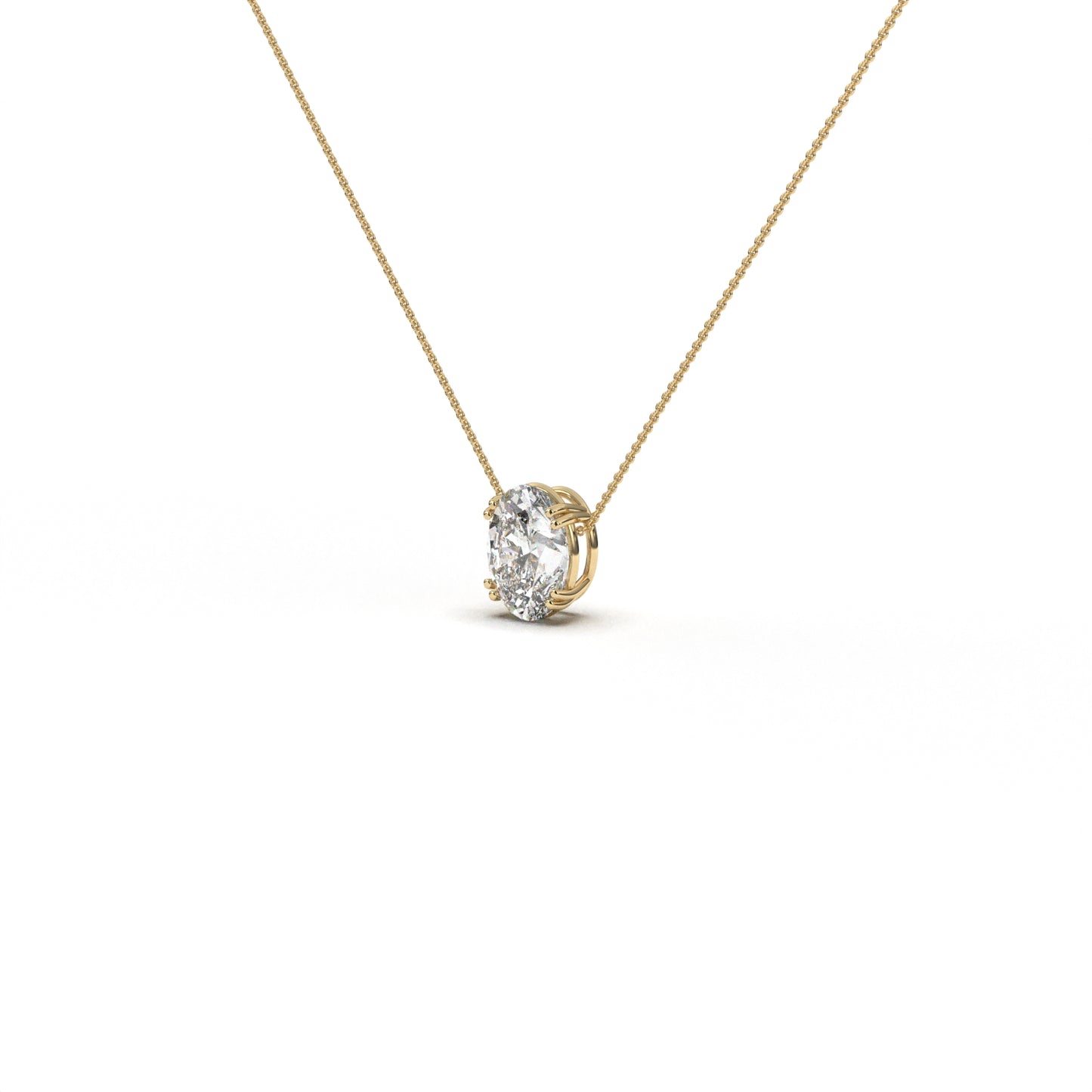 Oval Solitaire Necklace