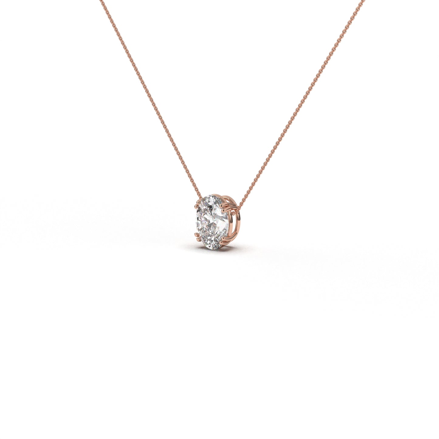 Oval Solitaire Necklace
