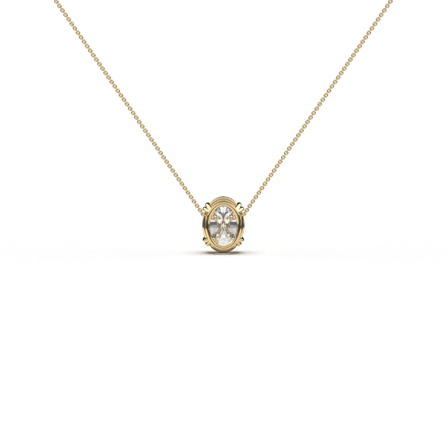 Oval Solitaire Necklace