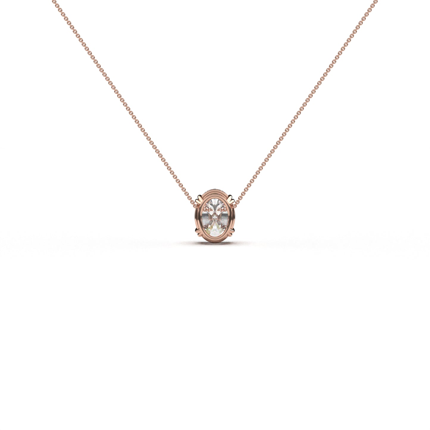 Oval Solitaire Necklace