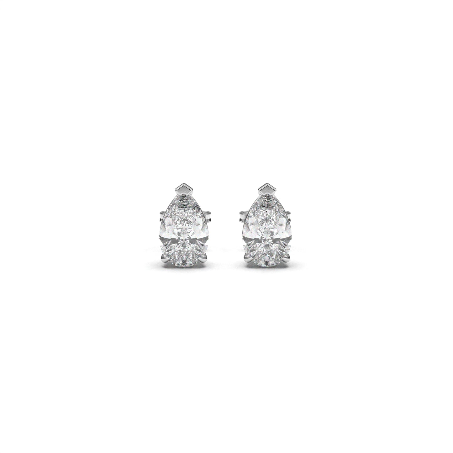 Pear solitaire earrings