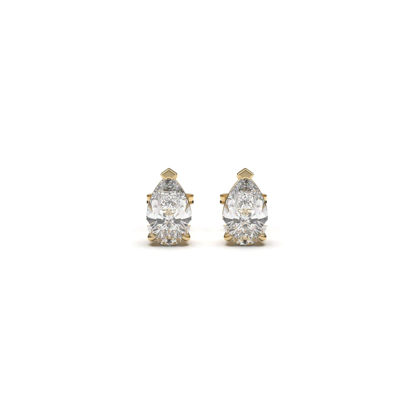 Pear solitaire earrings