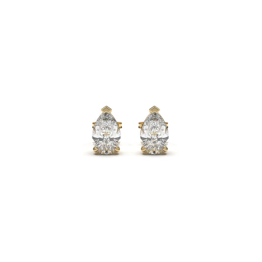 Pear solitaire earrings