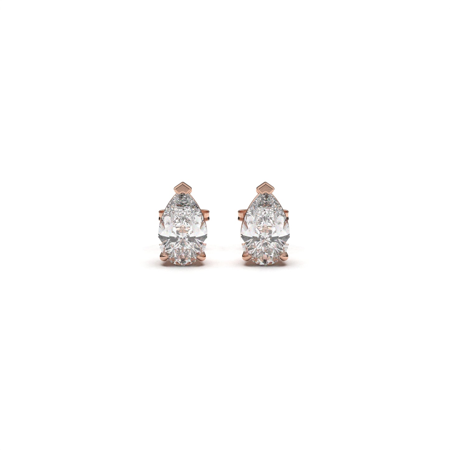 Pear solitaire earrings