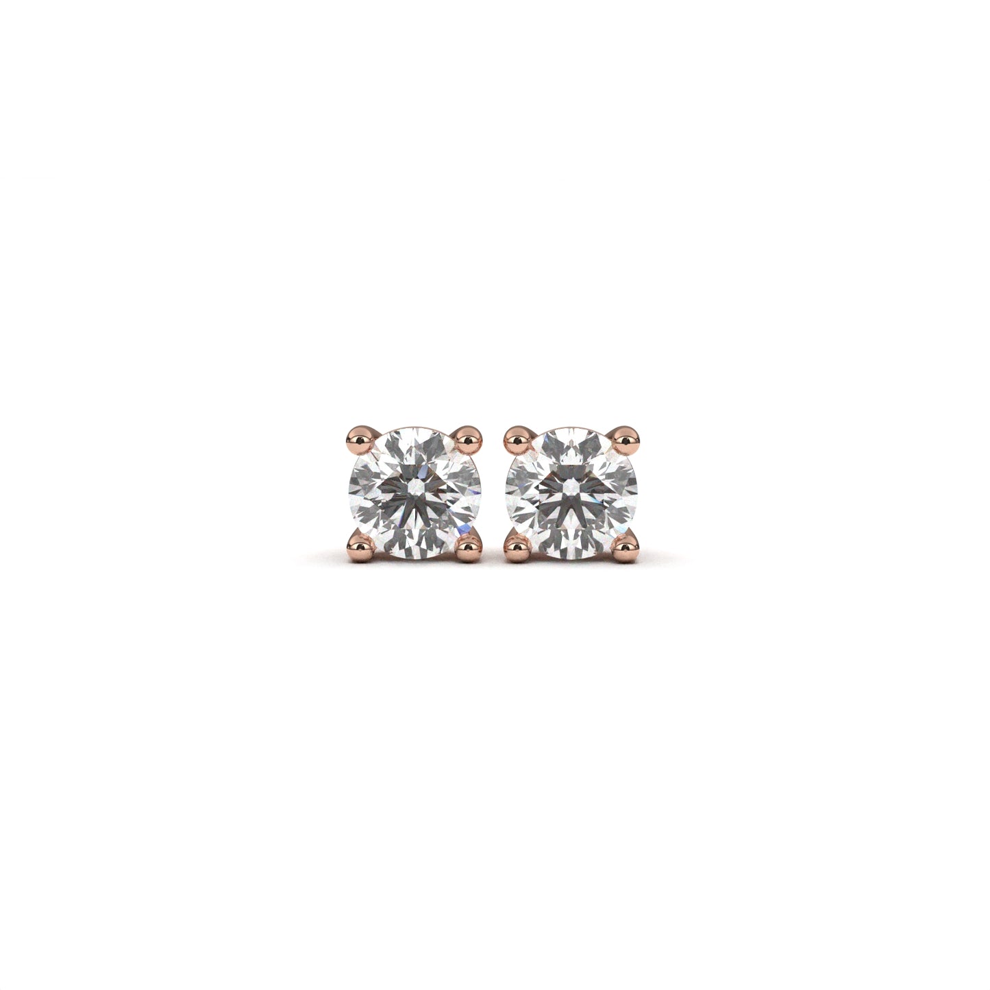 Solitaire round earrings