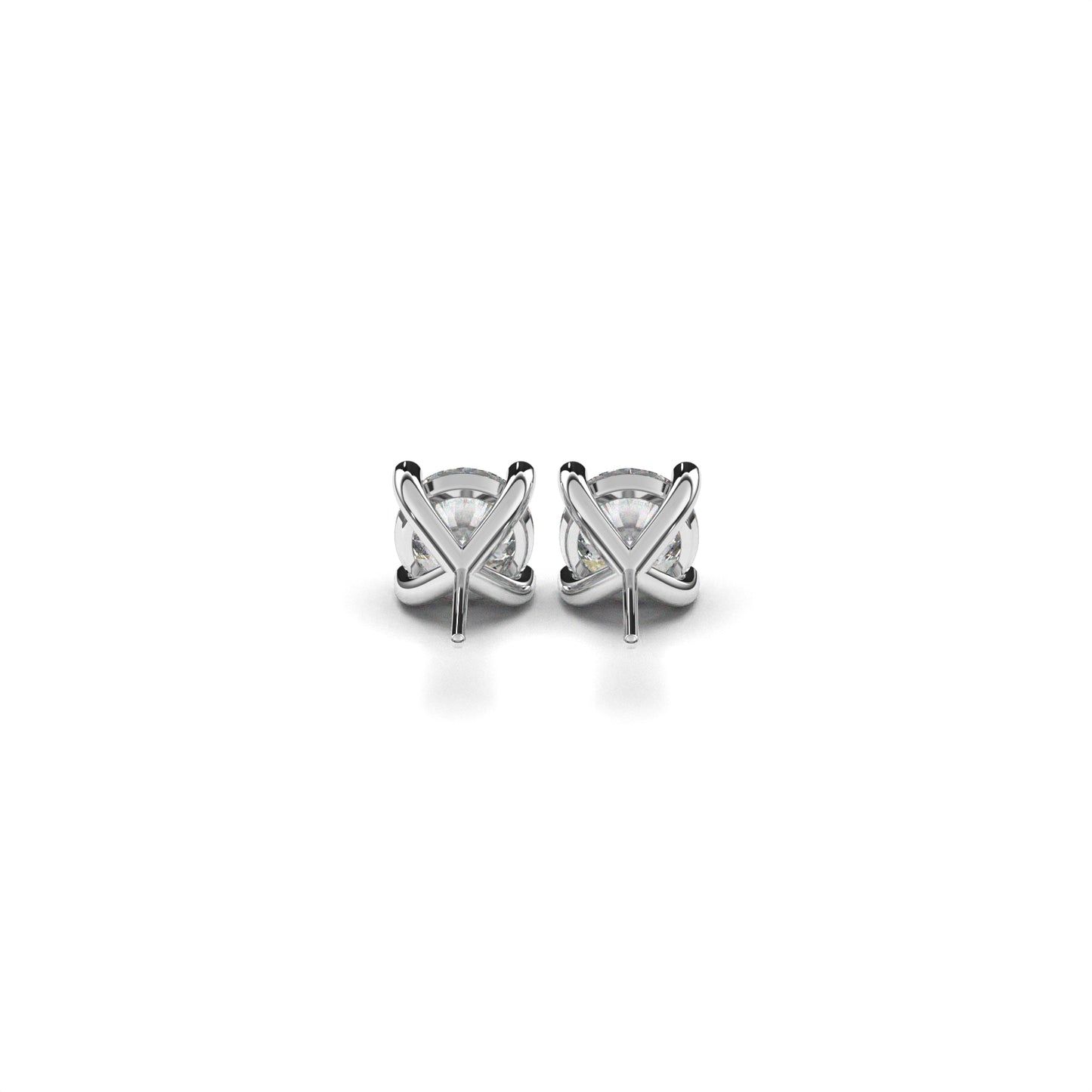Solitaire round earrings