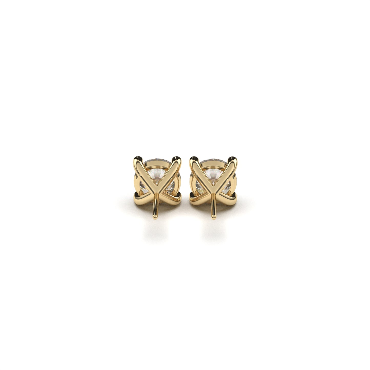 Solitaire round earrings