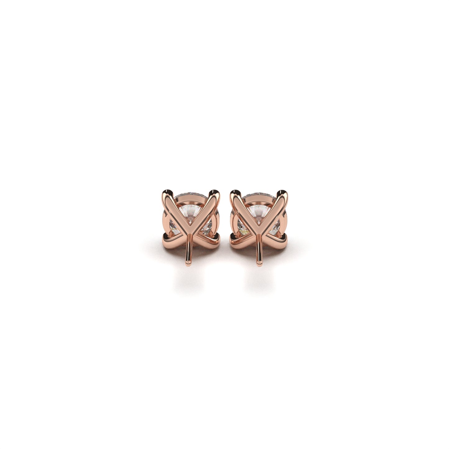 Solitaire round earrings